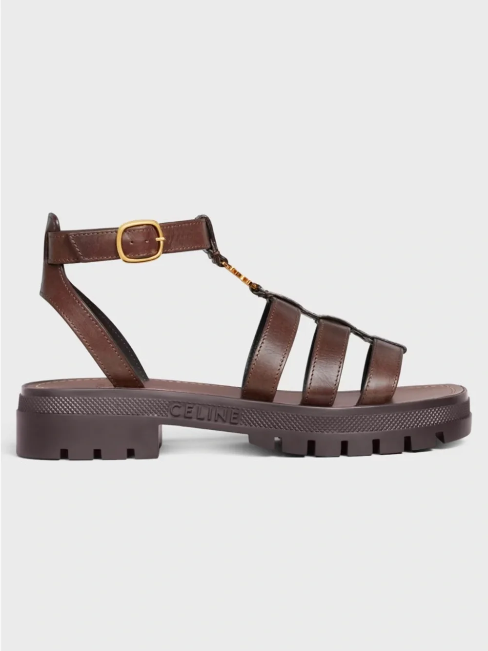 CELINE CLEA TRIOMPHE SANDAL IN CALFSKIN - VEGETAL TANNING - Picture 2 of 11